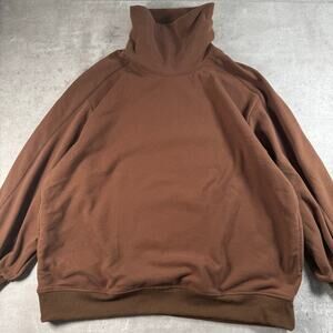 Brown oversized mock neck sweatchirt with pockets size XL